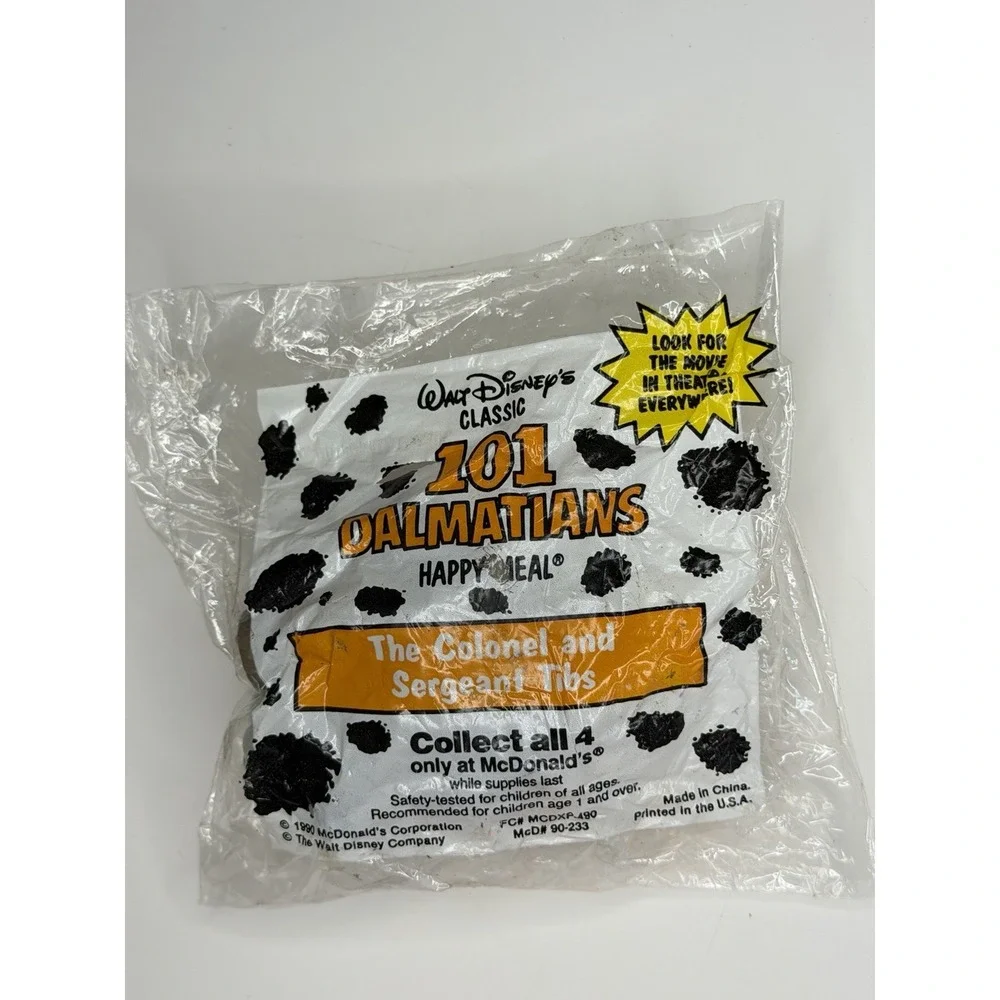 McDonald's Disney 101 Dalmatians Happy Meal Toy 1990 Colonel & Sergeant Tibs